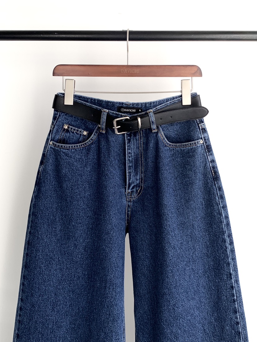 DAVICHI/D.SECOND韓國東大門直郵女士新品職業牛仔褲含隨機腰帶DAVICHI/D.SECOND牛仔褲