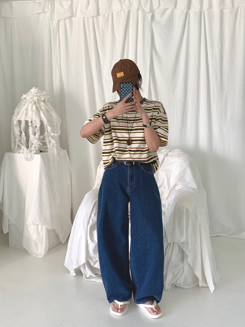 DAVICHI/D.SECOND韓國東大門直郵女士新品職業牛仔褲含隨機腰帶DAVICHI/D.SECOND牛仔褲