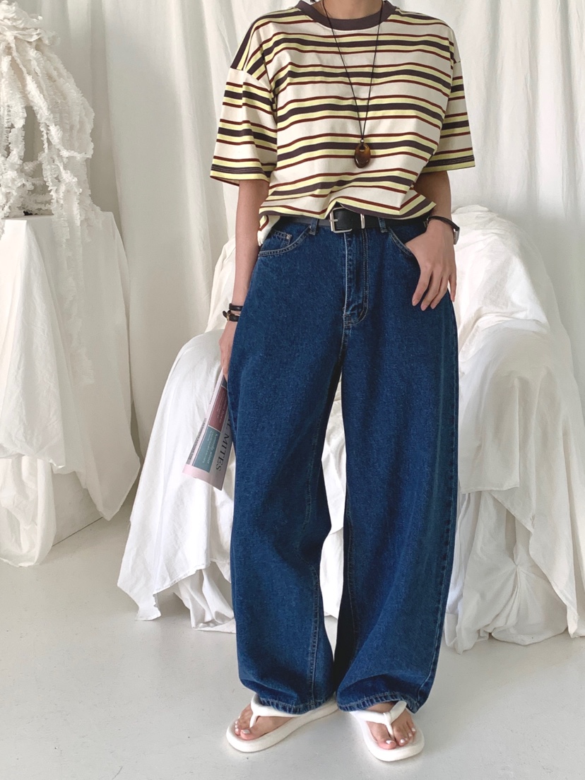 DAVICHI/D.SECOND韓國東大門直郵女士新品職業牛仔褲含隨機腰帶DAVICHI/D.SECOND牛仔褲