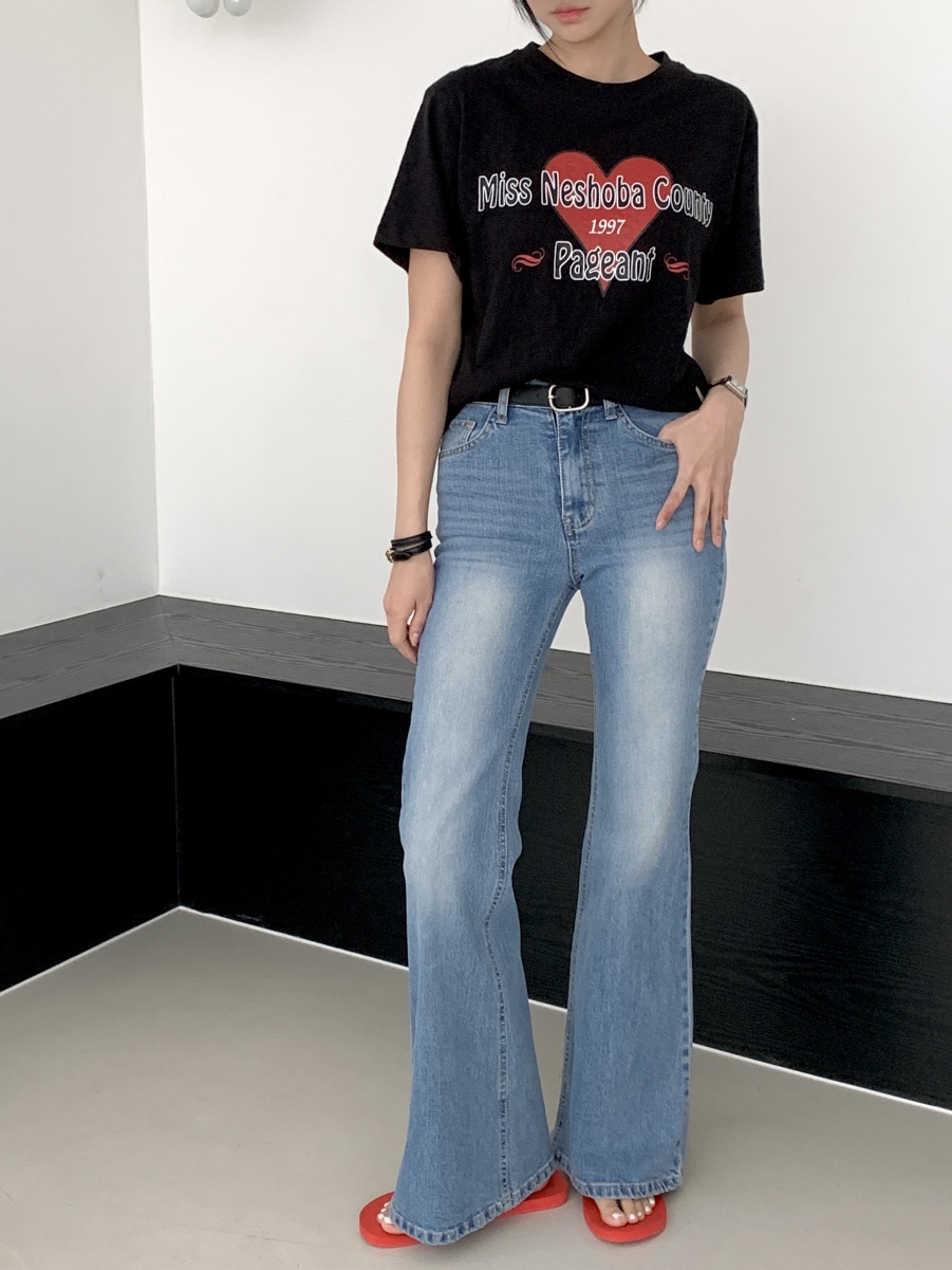 DAVICHI/D.SECOND韓國直郵實拍女士新款休閑牛仔褲含隨機腰帶DAVICHI/D.SECOND牛仔褲