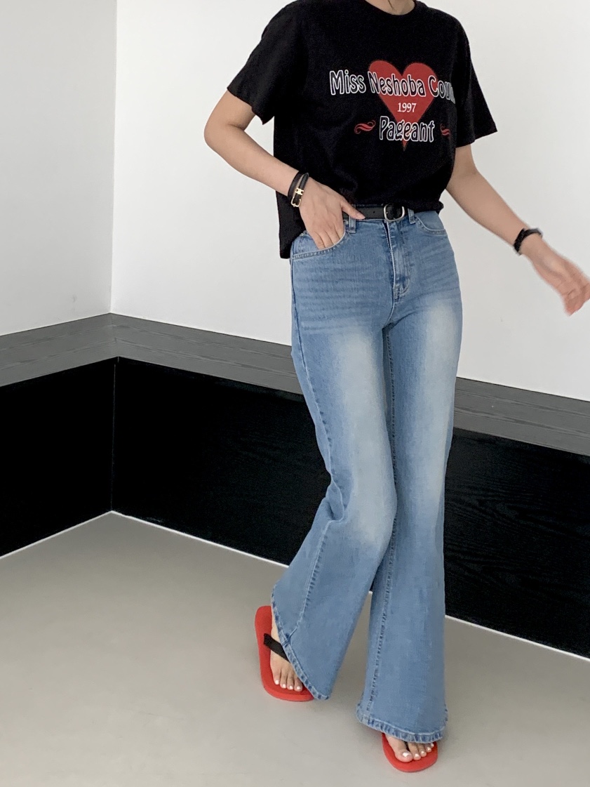 DAVICHI/D.SECOND韓國直郵實拍女士新款休閑牛仔褲含隨機腰帶DAVICHI/D.SECOND牛仔褲