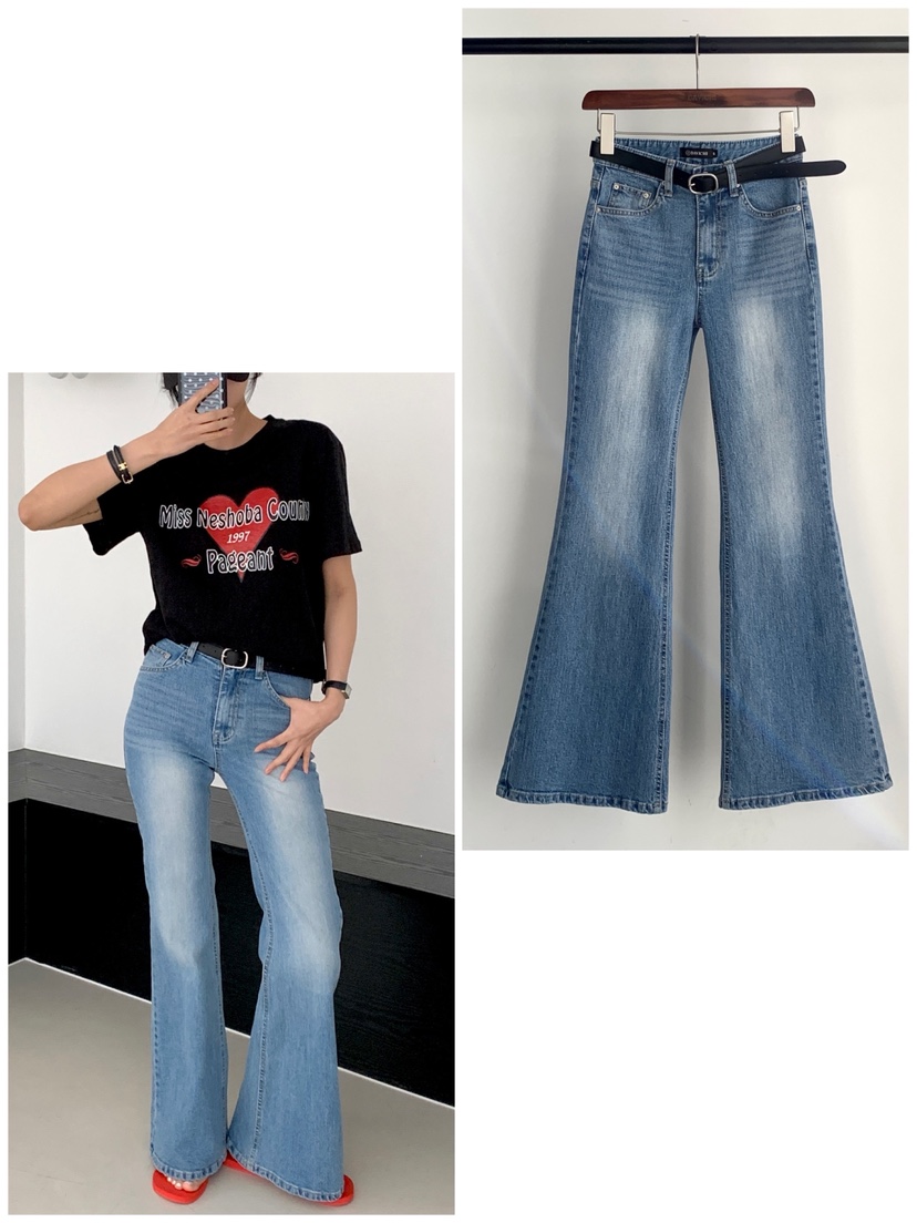 DAVICHI/D.SECOND韓國直郵實拍女士新款休閑牛仔褲含隨機腰帶DAVICHI/D.SECOND牛仔褲