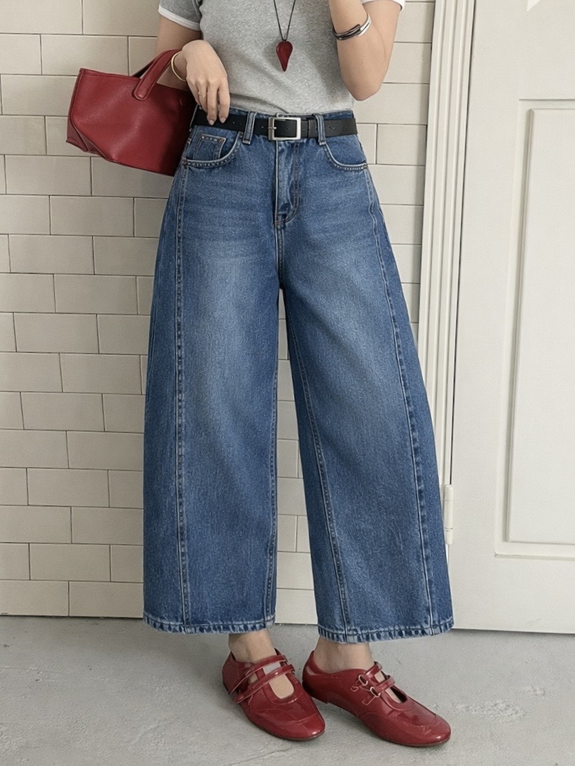 DAVICHI/D.SECOND韓國直郵實拍女士新品休閑牛仔褲含隨機腰帶DAVICHI/D.SECOND牛仔褲