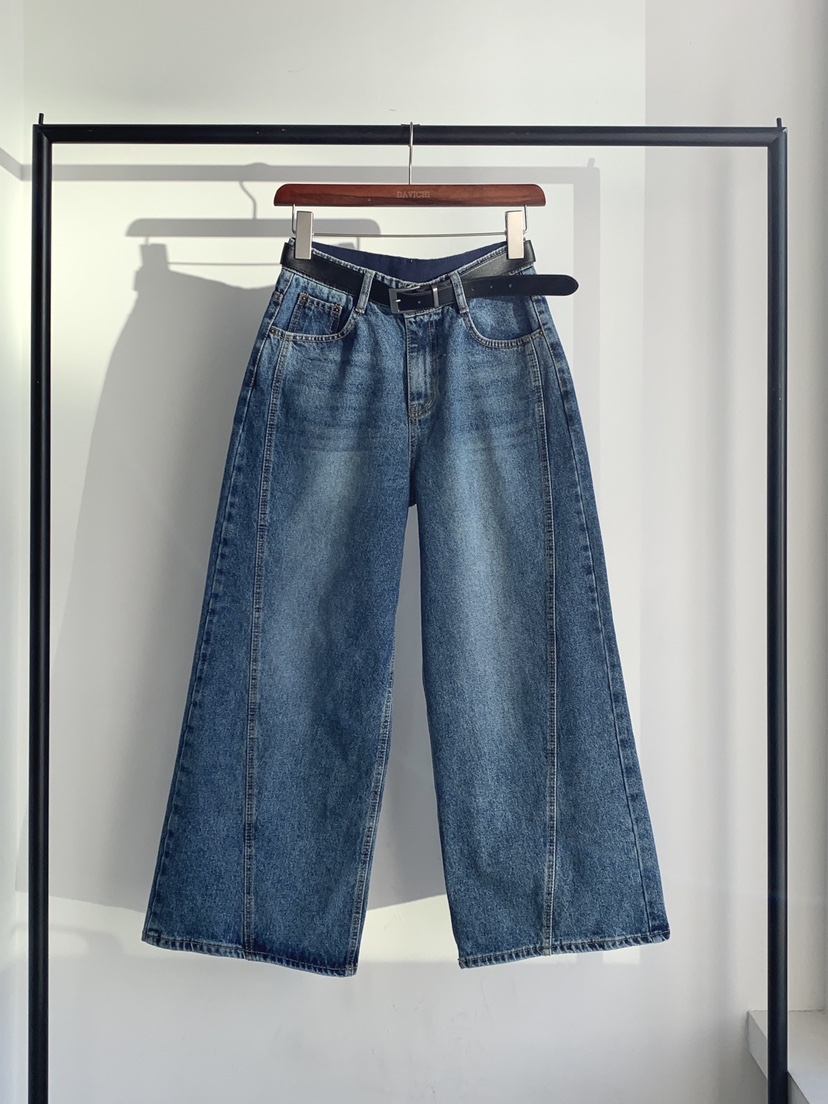 DAVICHI/D.SECOND韓國直郵實拍女士新品休閑牛仔褲含隨機腰帶DAVICHI/D.SECOND牛仔褲圖色1