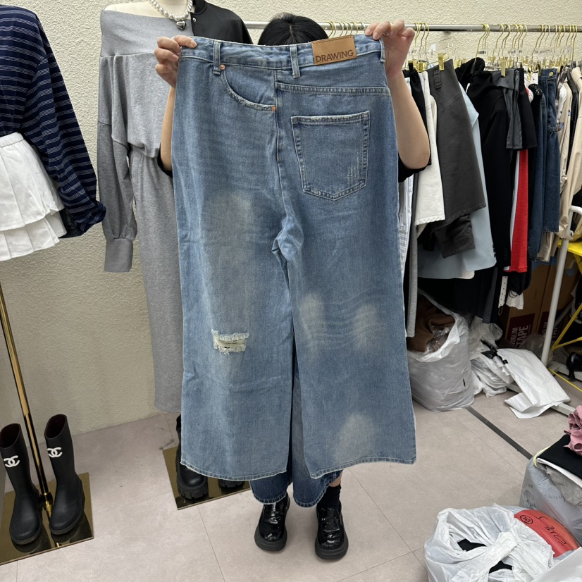 DRAWING韓國東大門代購女士新款26春夏時尚推薦熱賣牛仔褲DRAWING牛仔褲