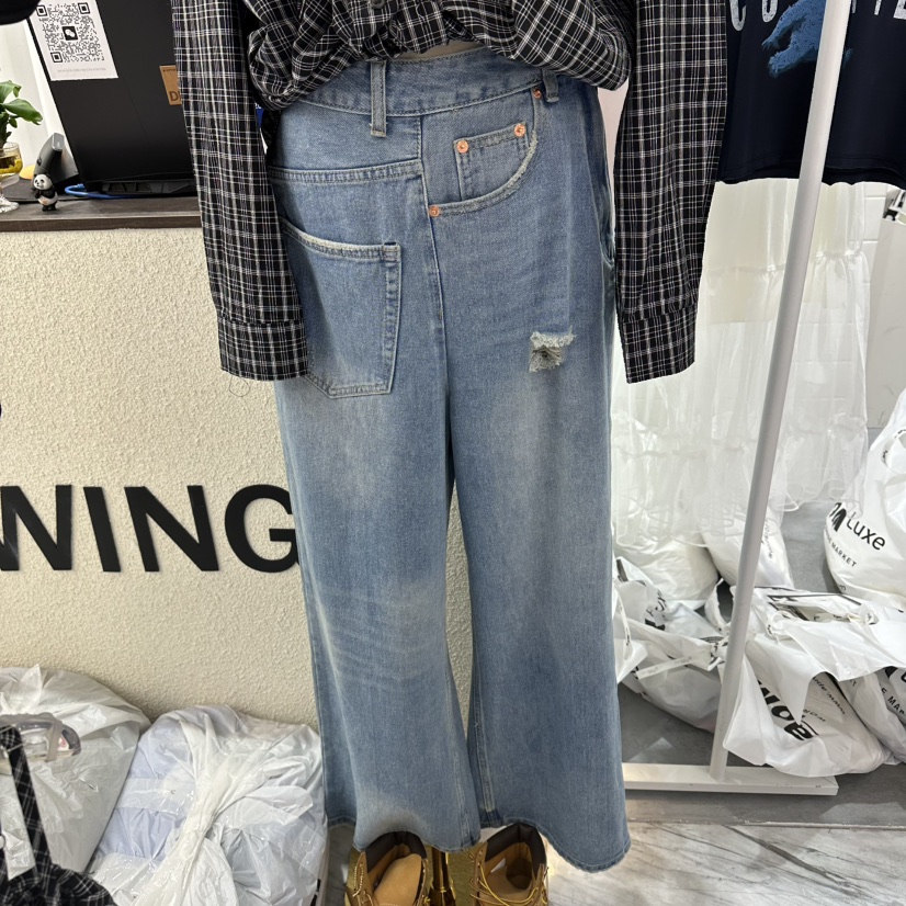 DRAWING韓國東大門代購女士新款26春夏時尚推薦熱賣牛仔褲DRAWING牛仔褲