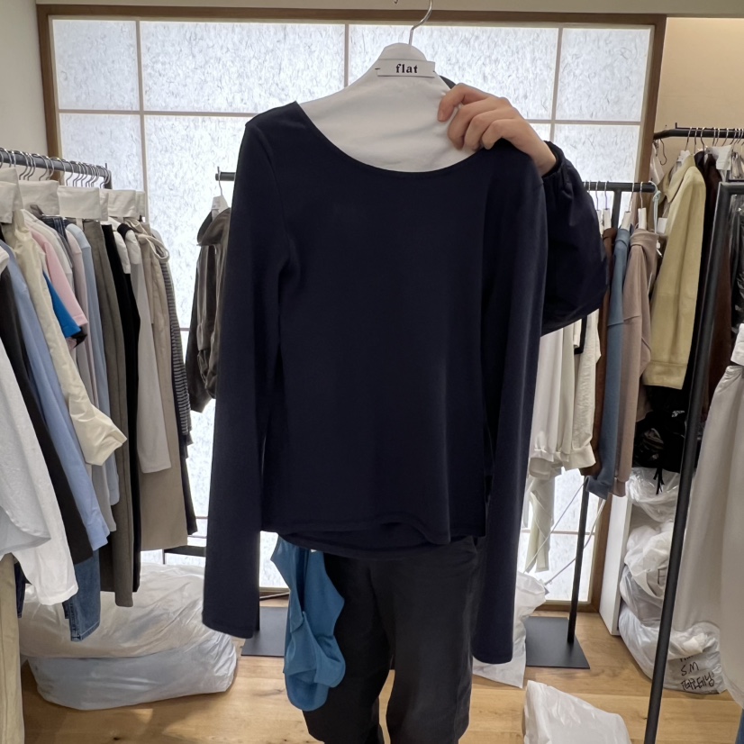 FLAT韓國直郵女士新款人氣26春夏推薦熱賣時尚休閑長袖T恤FLAT長袖T恤圖色2