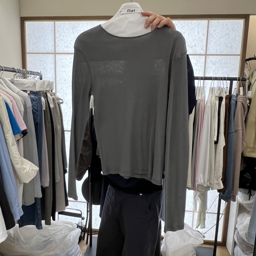 FLAT韓國東大門直郵女裝新品推薦職業人氣26春夏熱賣長袖T恤FLAT長袖T恤圖色4