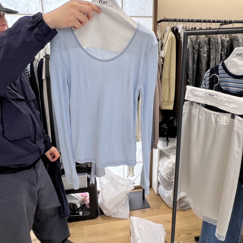 FLAT韓國直郵實拍女士新款26春夏職業人氣時尚熱賣長袖T恤FLAT長袖T恤圖色3