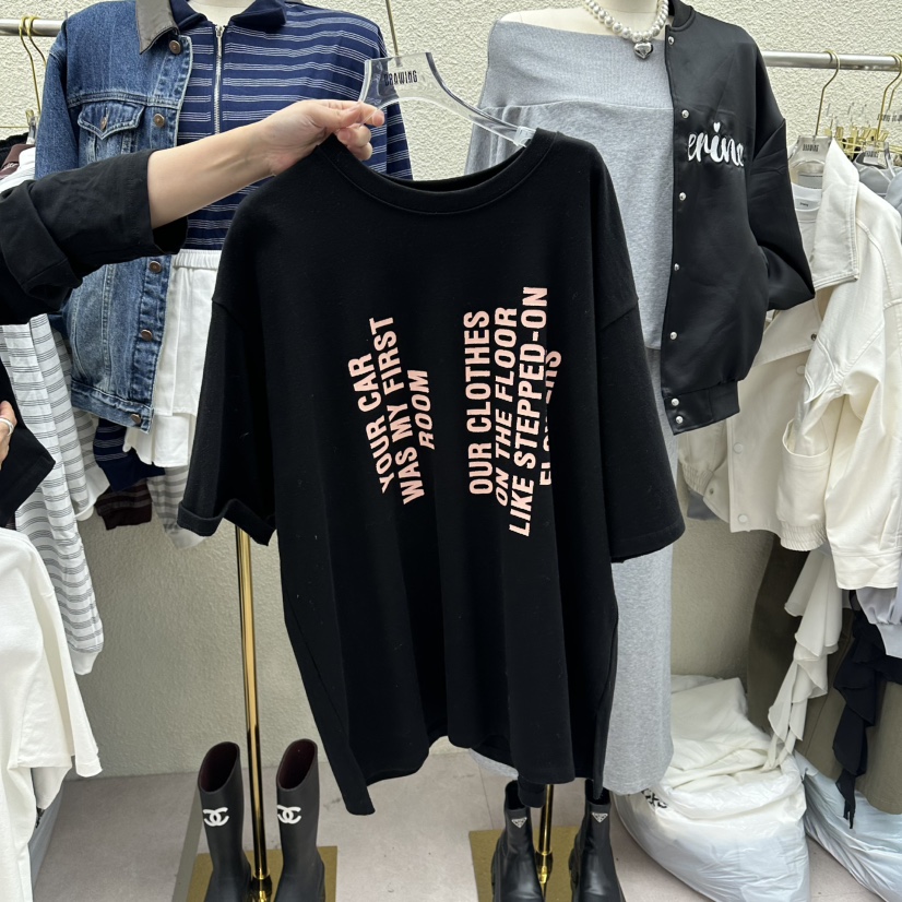 DRAWING韓國直郵女裝新品26春夏人氣職業時尚熱賣休閑T恤DRAWINGT恤圖色2