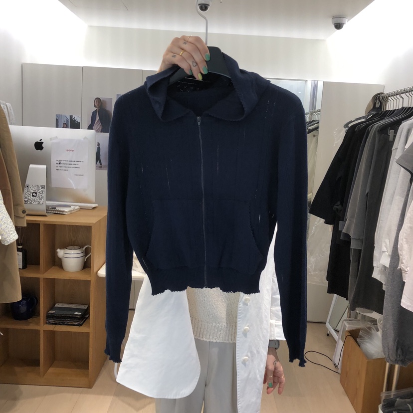 THE STARDUST韓國東大門直郵女裝新品休閑長袖T恤開衫連帽鏤空THE STARDUST長袖T恤圖色1