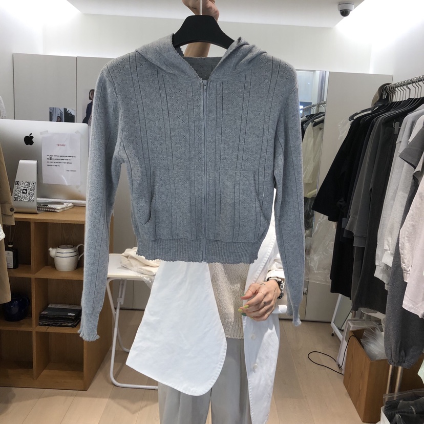 THE STARDUST韓國東大門直郵女裝新品休閑長袖T恤開衫連帽鏤空THE STARDUST長袖T恤圖色3