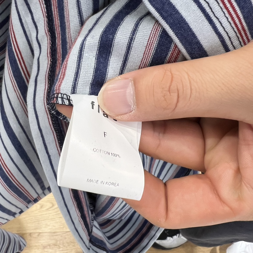 FLAT韓國代購女士新品推薦26春夏職業休閑人氣長袖T恤條紋FLAT長袖T恤