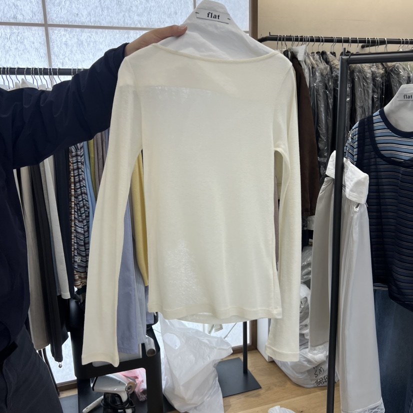 FLAT韓國直郵女士新品熱賣推薦人氣26春夏休閑職業長袖T恤FLAT長袖T恤圖色1