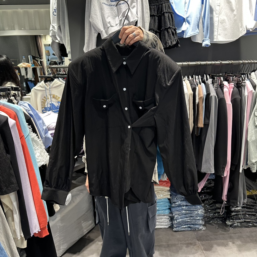 STAR-L韓國直郵女士新品熱賣人氣職業休閑26春夏襯衫蕾絲衫STAR-L襯衫/蕾絲衫圖色2黑色