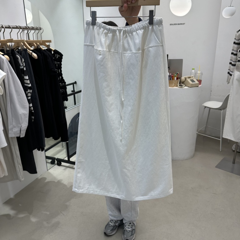 GOLDEN MARKET韓國直郵女士新款休閑時尚推薦熱賣長裙口袋GOLDEN MARKET長裙圖色1