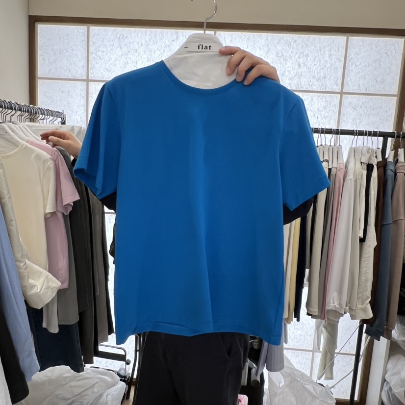 FLAT韓國直郵實拍女士新品人氣時尚26春夏推薦休閑職業T恤FLATT恤圖色1