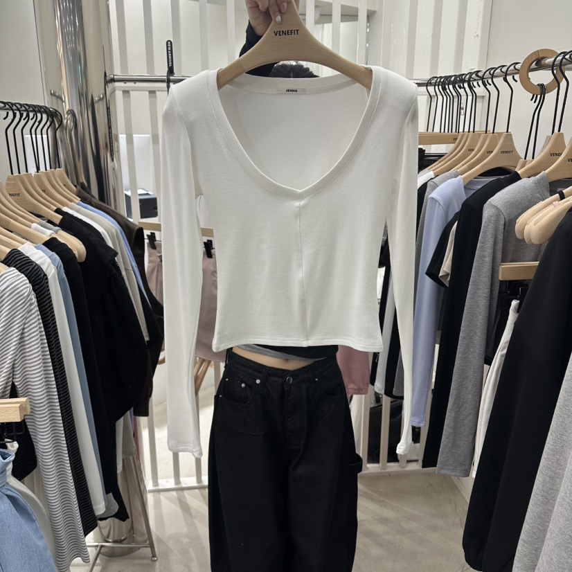VENEFIT韓國直郵女士新款推薦26春夏職業休閑熱賣長袖T恤VENEFIT/JENNIE長袖T恤圖色1