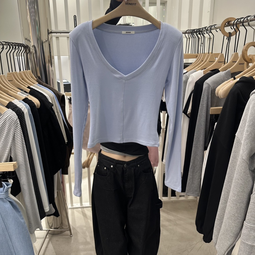 VENEFIT韓國直郵女士新款推薦26春夏職業休閑熱賣長袖T恤VENEFIT/JENNIE長袖T恤圖色2