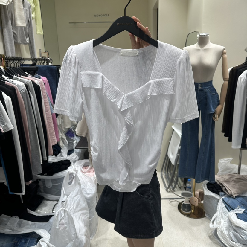 MONOPOLY韓國代購女裝新品人氣推薦時尚職業休閑26春夏T恤MONO_POLYT恤圖色1