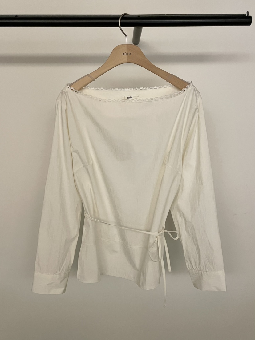 BOLD-A韓國直郵女士新款時尚熱賣26春夏襯衫蕾絲衫含腰繩RE BOLD襯衫/蕾絲衫圖色1