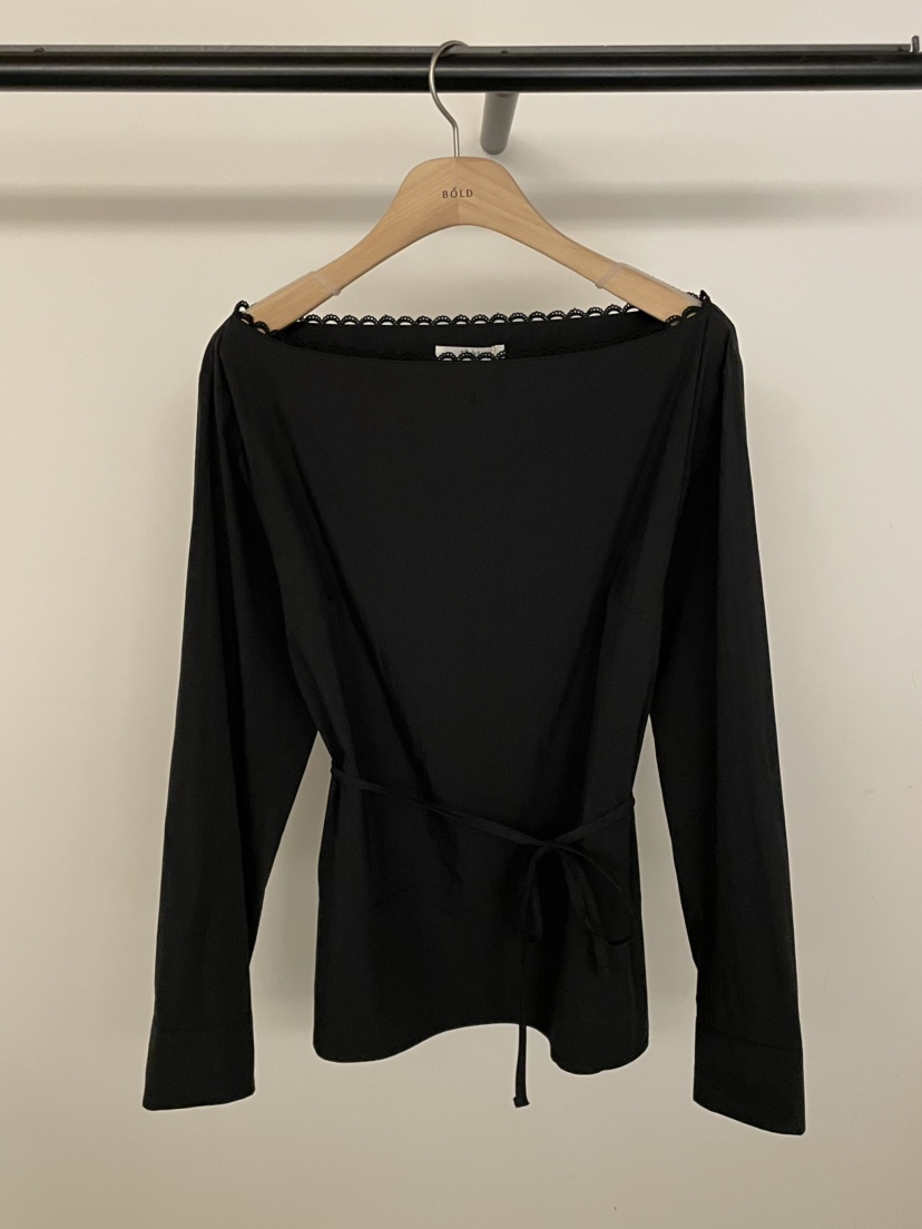 BOLD-A韓國直郵女士新款時尚熱賣26春夏襯衫蕾絲衫含腰繩RE BOLD襯衫/蕾絲衫圖色2