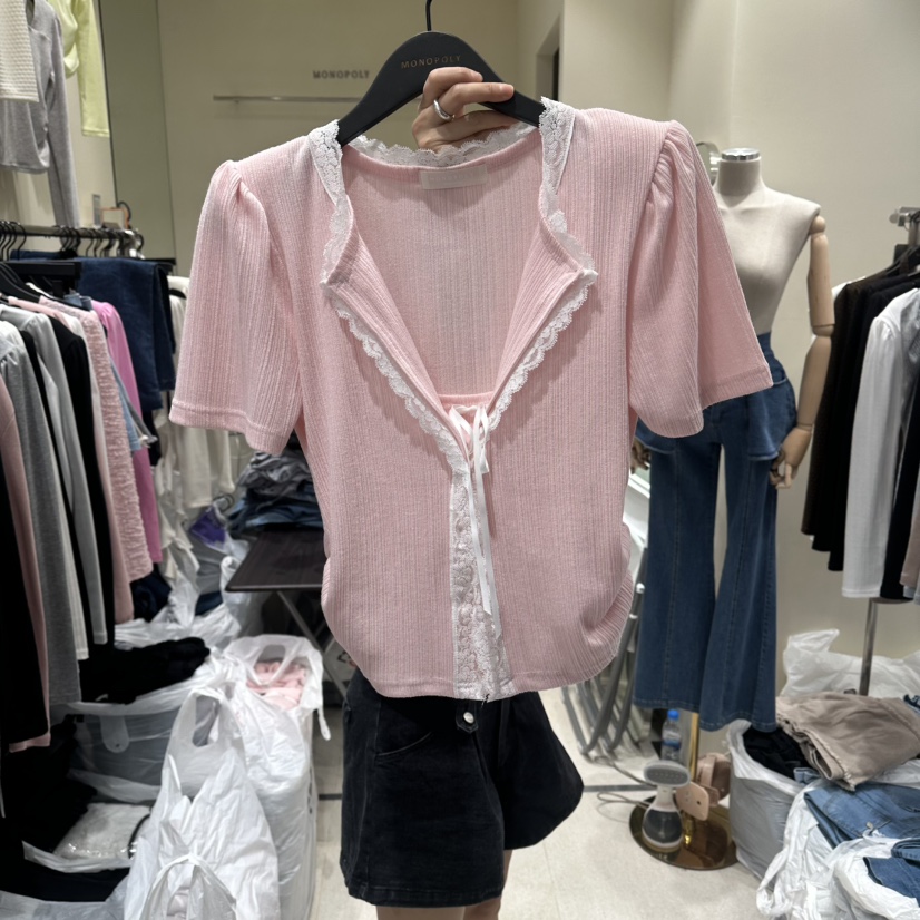 MONOPOLY韓國直郵實拍女士新款時尚休閑26春夏熱賣T恤假兩件MONO_POLYT恤圖色2