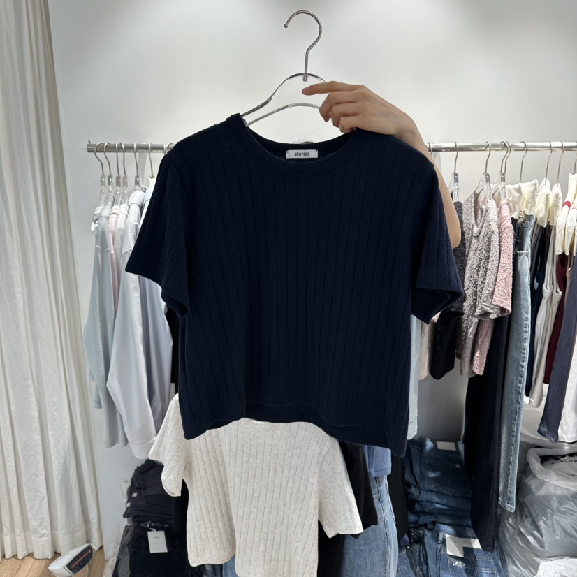 STORIES韓國直郵實拍女裝新品推薦26春夏職業人氣時尚T恤STORIEST恤圖色2深藍色