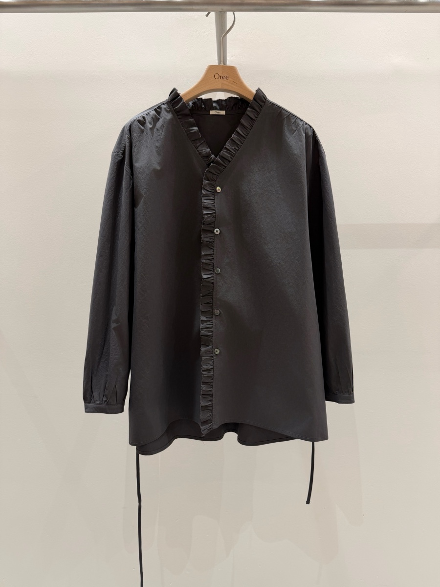 OREE韓國東大門直郵女裝新款時尚熱賣職業襯衫蕾絲衫含腰繩OREE襯衫/蕾絲衫圖色3