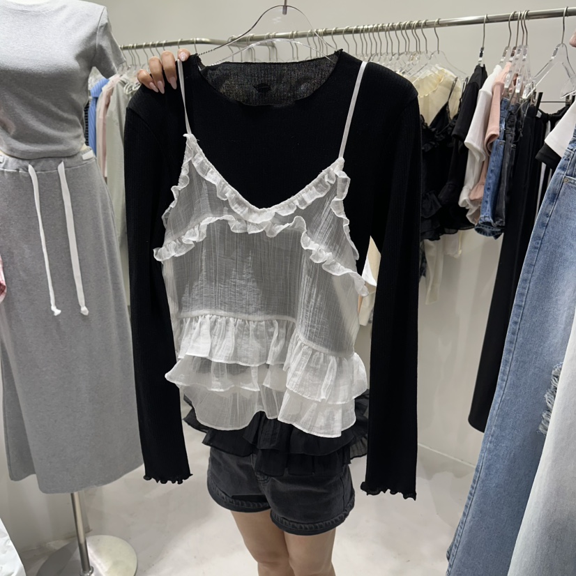 BAIE.38韓國東大門代購女裝新品人氣吊帶背心不含內搭透明BAIE.38吊帶/背心圖色1