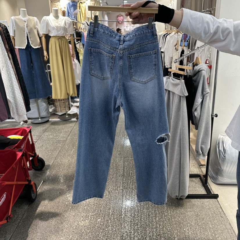 CELINA韓國東大門直郵女士新款休閑推薦26春夏牛仔褲復古CELI_NA牛仔褲