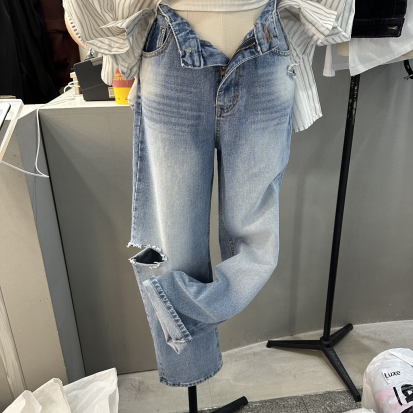 CELINA韓國東大門直郵女士新款休閑推薦26春夏牛仔褲復古CELI_NA牛仔褲