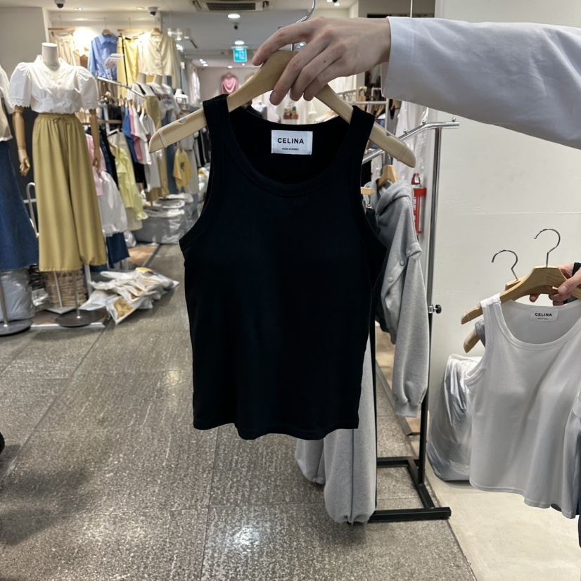 CELINA韓國直郵實拍女裝新品休閑26春夏熱賣吊帶背心羅紋CELI_NA吊帶/背心圖色3