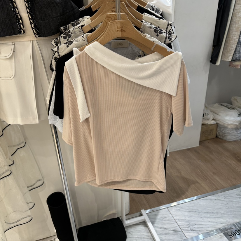 ABLESTUDIO韓國直郵實拍女士新款時尚26春夏休閑職業推薦T恤ABLESTUDIOT恤圖色2