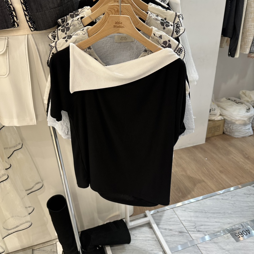 ABLESTUDIO韓國直郵實拍女士新款時尚26春夏休閑職業推薦T恤ABLESTUDIOT恤圖色3
