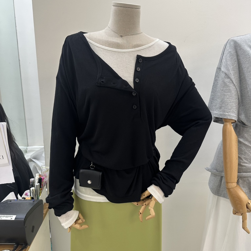 DELIGHT-L韓國直郵實拍女裝新品時尚職業長袖T恤不含內搭DELIGHT-L長袖T恤圖色3