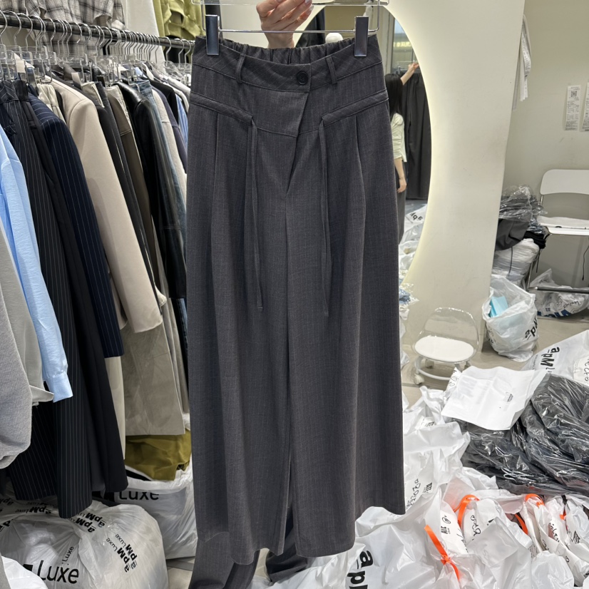 AT THE END韓國東大門直郵女裝新品休閑人氣推薦休閑褲AT THE END休閑褲圖色1條紋灰色