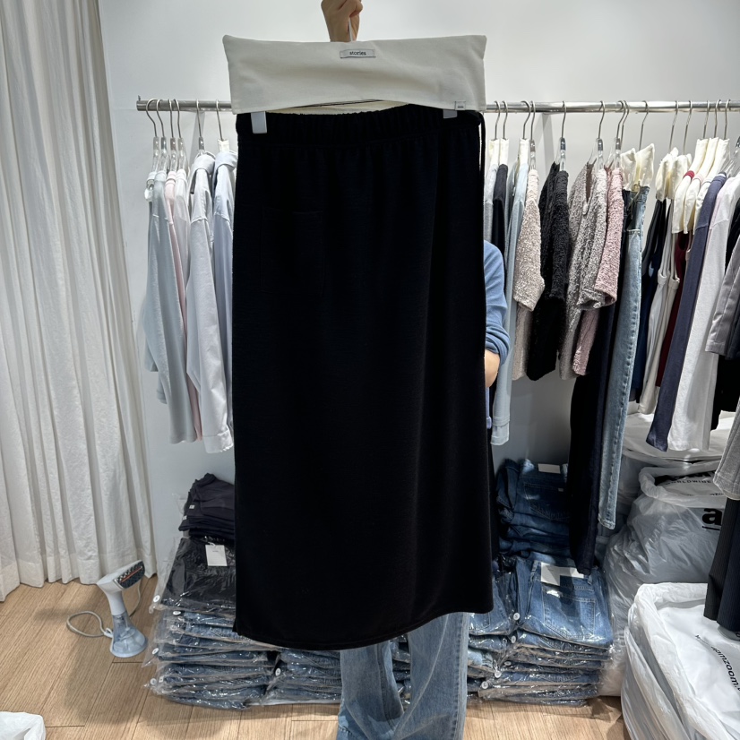 STORIES韓國直郵實拍女士新品休閑推薦職業時尚熱賣26春夏長裙STORIES長裙圖色2黑色