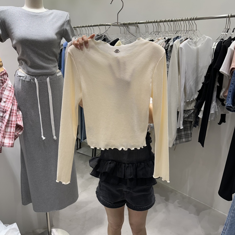 BAIE.38韓國東大門代購女士新款熱賣休閑時尚長袖T恤透明BAIE.38長袖T恤