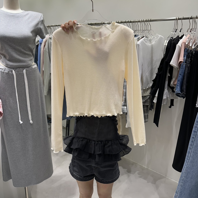 BAIE.38韓國東大門代購女士新款熱賣休閑時尚長袖T恤透明BAIE.38長袖T恤圖色2