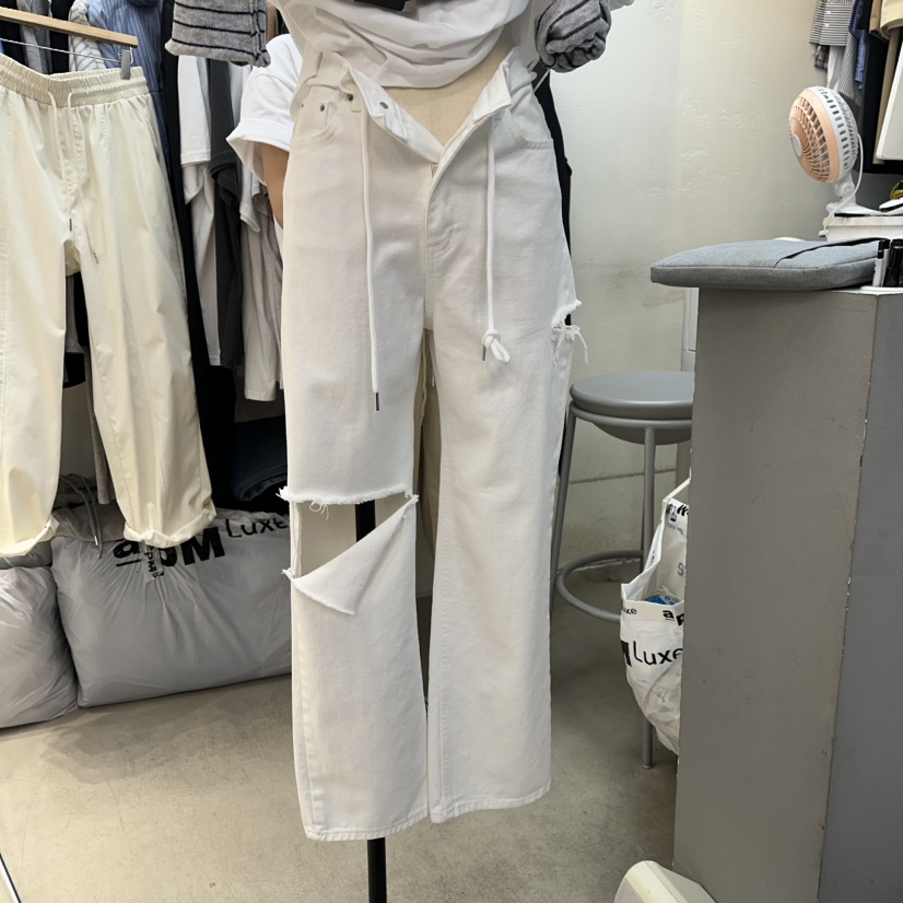 CELINA韓國直郵女裝新品人氣熱賣時尚推薦休閑褲含腰繩復古CELI_NA休閑褲