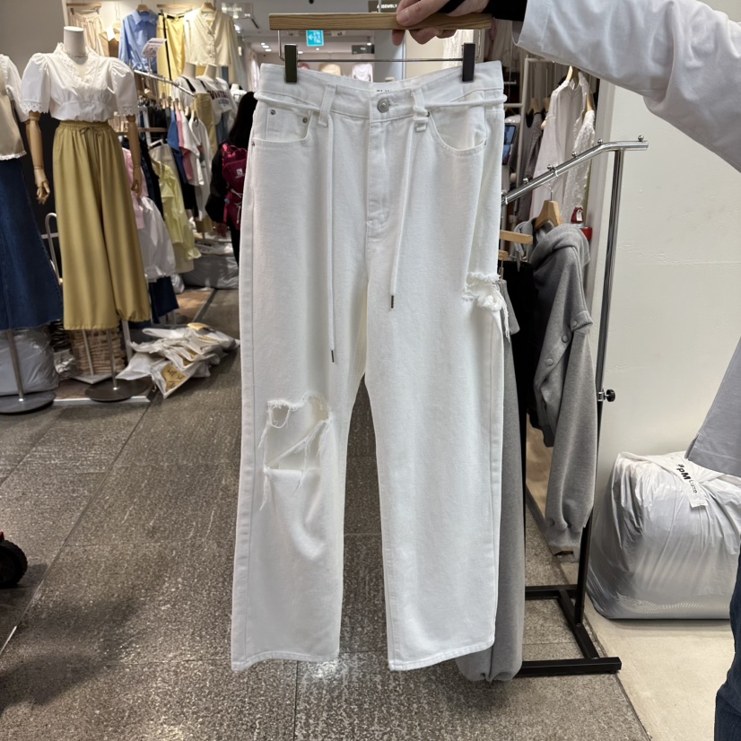 CELINA韓國直郵女裝新品人氣熱賣時尚推薦休閑褲含腰繩復古CELI_NA休閑褲圖色1