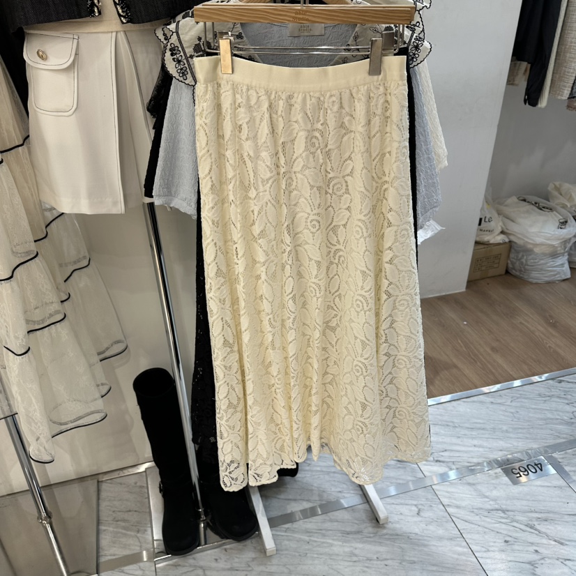 ABLESTUDIO韓國東大門直郵女裝新款26春夏職業人氣長裙蕾絲ABLESTUDIO長裙圖色1