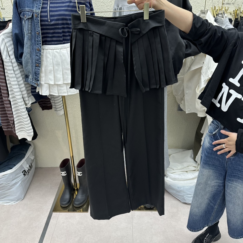 DRAWING韓國直郵實拍女裝新款人氣職業熱賣休閑裙褲套裝褶裥DRAWING裙褲圖色2