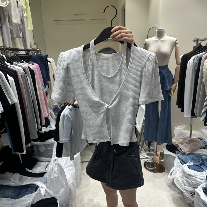 MONOPOLY韓國東大門代購女士新品時尚26春夏休閑T恤假兩件MONO_POLYT恤圖色4