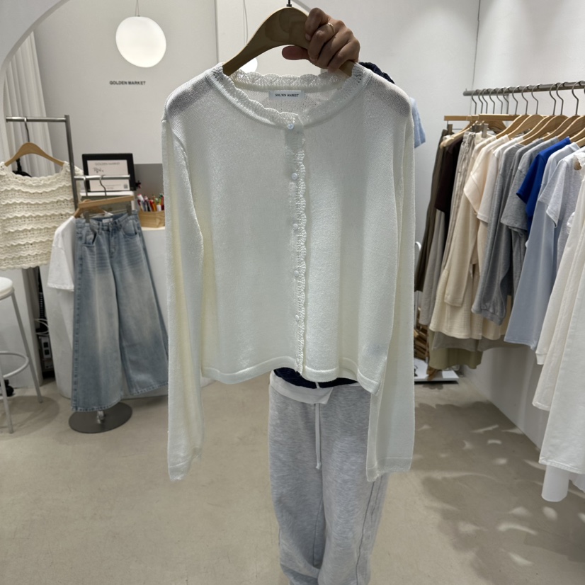 GOLDEN MARKET韓國東大門直郵女士新品熱賣人氣針織衫蕾絲GOLDEN MARKET針織衫圖色2