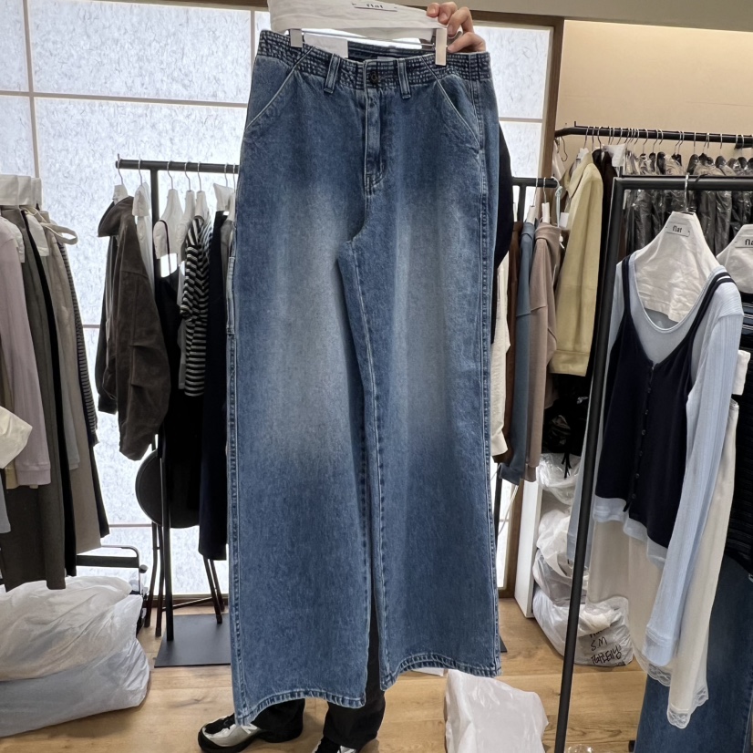 FLAT韓國東大門直郵女裝新品26春夏推薦熱賣休閑人氣牛仔褲FLAT牛仔褲圖色1