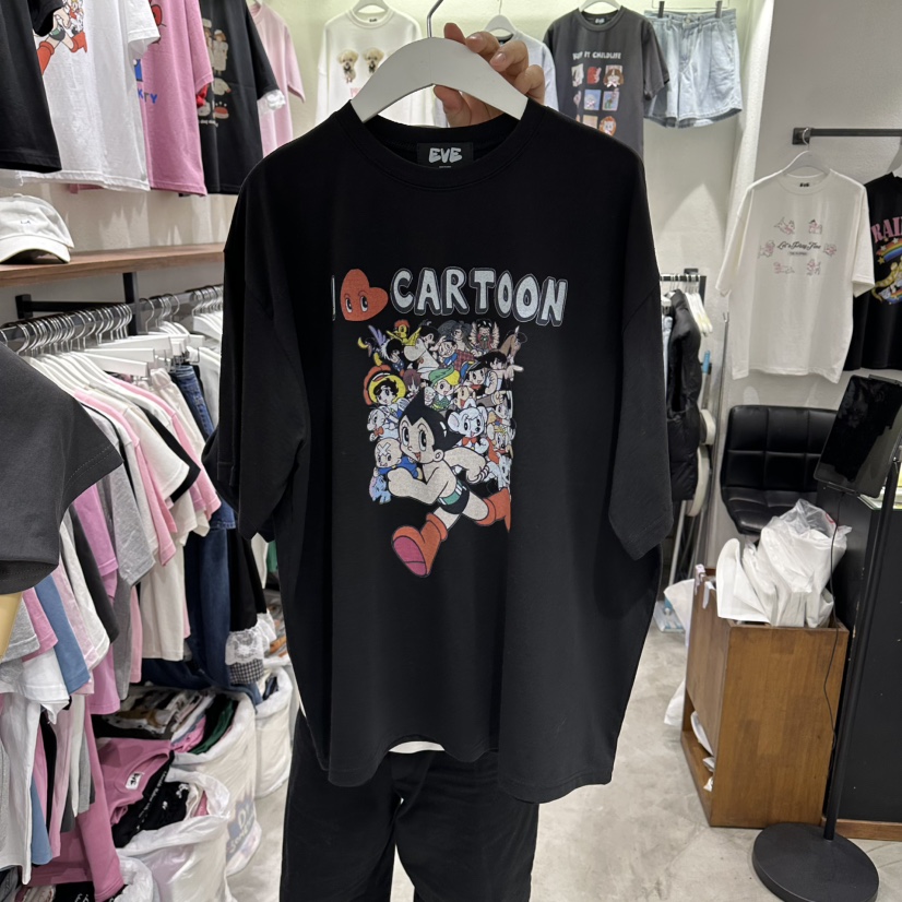 EVE韓國代購女裝新品26春夏休閑時尚人氣職業熱賣T恤復古EVET恤圖色4