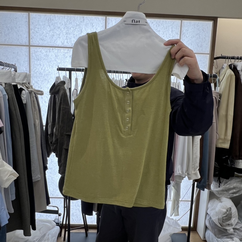 FLAT韓國東大門直郵女裝新品人氣推薦休閑吊帶背心不含內搭FLAT吊帶/背心圖色1