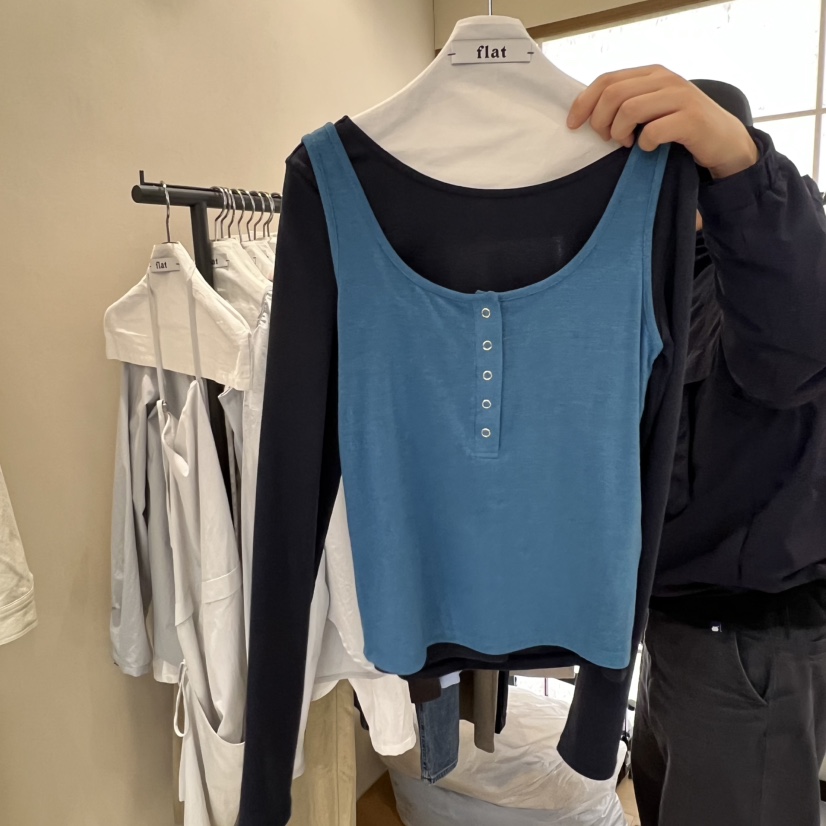 FLAT韓國東大門直郵女裝新品人氣推薦休閑吊帶背心不含內搭FLAT吊帶/背心圖色3